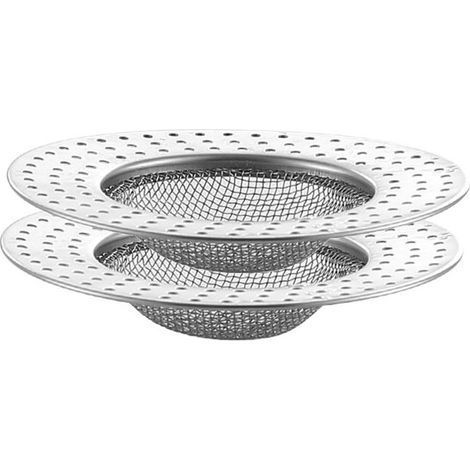 Set aus 2 Edelstahl 304 Abflussstopfen für Bad und Dusche, Filter und Siphon, Metallsieb für Küchen- oder Badezimmerspüle, Bodenablauf. (1/5)