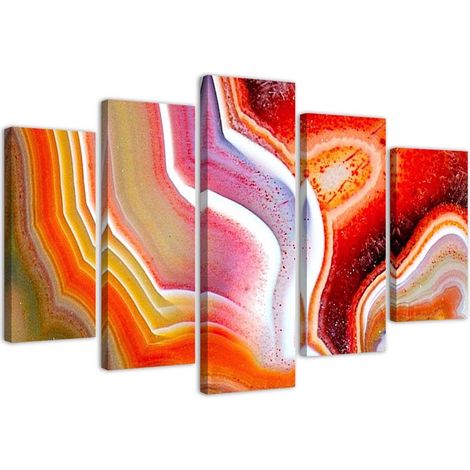 Quadri Quadro 5 pezzi Stampa su tela Astrazione colorata - 200x100 (1/5)
