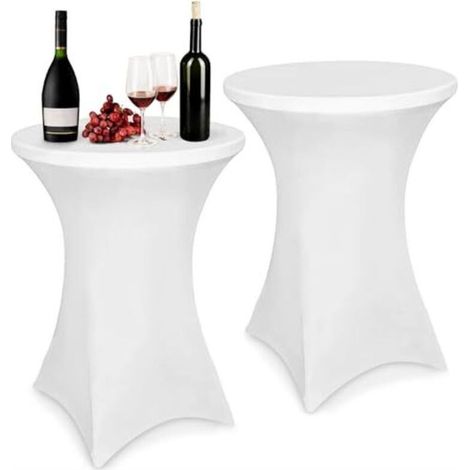 2 pièces Stretch Nappe Housse 80 x 110 cm Housse Mange Debout Extensible Housse pour Table Haute pour Tables de Bar Fêtes d'anniversaire Banquets de Mariage Décoration de la Maison, B