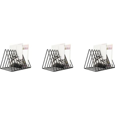 Lot de 3 supports de rangement verticaux pour ranger et organiser vos disques vinyles et CD, rangement pratique et stable pour votre collection musicale (1/5)