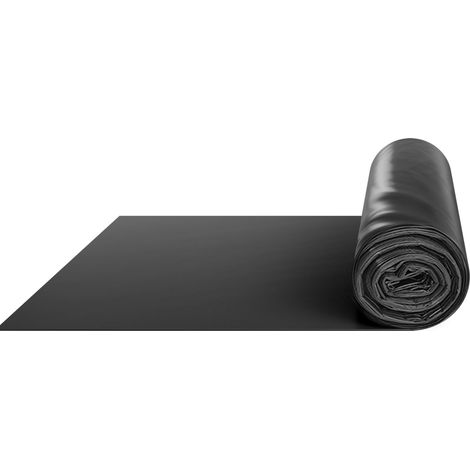 Bâche plastique robuste 91 cm x 152 m, rouleau de 0,1 mm en polyéthylène pour pare-vapeur et protection de peinture, noire (1/5)