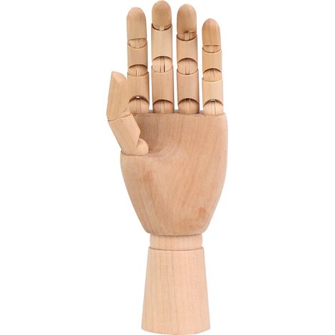 Mano articulada izquierda maniqui madera 25 cm (1/5)