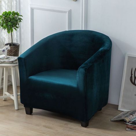 Housse de chaise longue 1 place. housse de fauteuil Chesterfield extensible. housse de fauteuil club en velours lavable. facile à installer et à laver. vert (1/4)