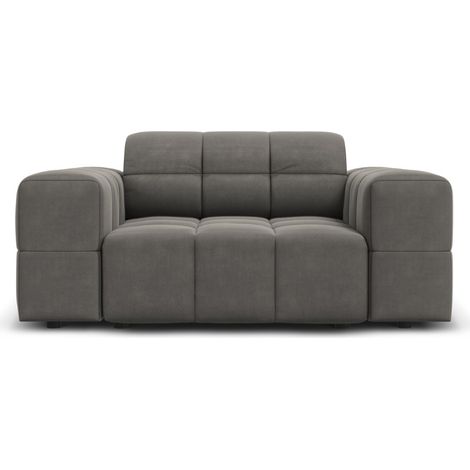Fauteuil en velours gris clair (1/5)