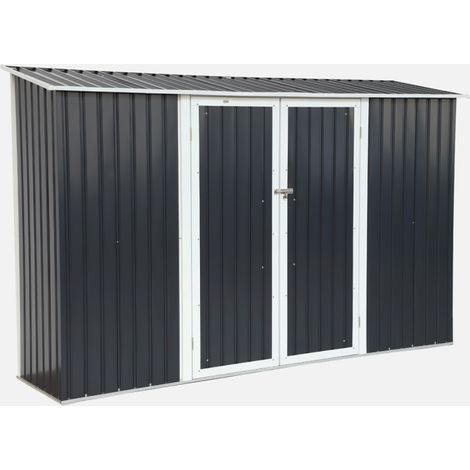 Caseta de jardín de acero galvanizado adosado con kit de anclaje, 2,57 m² (1/5)