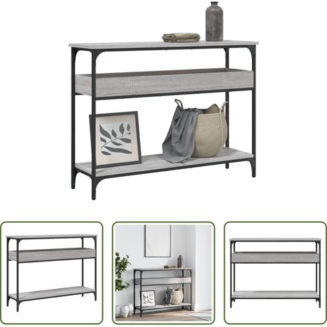 Holzwerkstoff - Konsolentisch mit Ablage Grau Sonoma 100x29x75cm Holzwerkstoff (1/5)