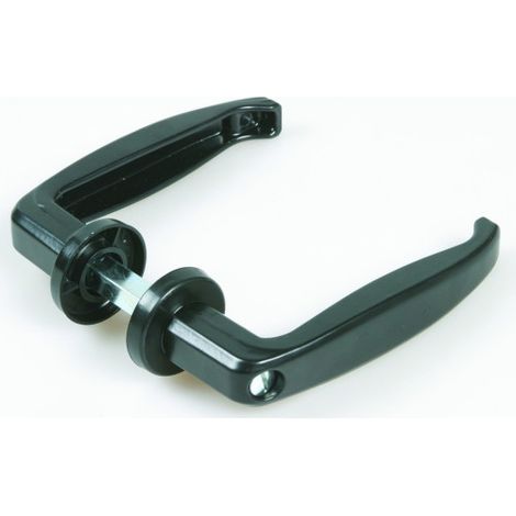 Béquille double zamak pour porte métallique 35-50mm carré 8mm noire – Résistante à la corrosion – Installation rapide – 435035 – Ibfm (1/5)