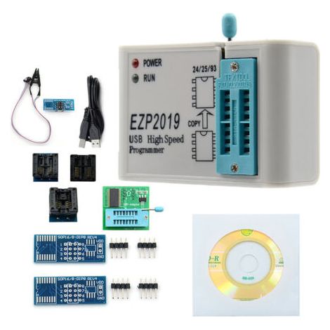 royaluxe -EZP2019 Programmateur SPI FLASH haute vitesse avec 4 bases testées pour Block 24 EEPROM, pour 25 Flash 93 EEPROM(Version anglaise)