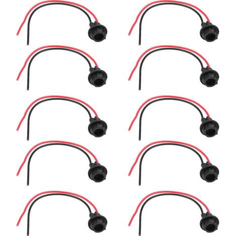 10pcs Ampoule Prise de Courant de Voiture T10 Ampoule Douille Porte-Lampe Connecteur d'Extension plug-in Socket Titulaire Adaptateur pour Feux de Brouillard Petites Lumières (1/5)