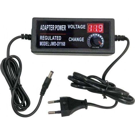 Alimentation réglable en tension DC 3-12V 5A avec affichage numérique, 60W Max 100-240V AC à DC 3V 4V 4.5V 5V 6V 7V 8V 9V 10V 12V Adaptateur secteur universel Convertisseur de transformateur (1/4)