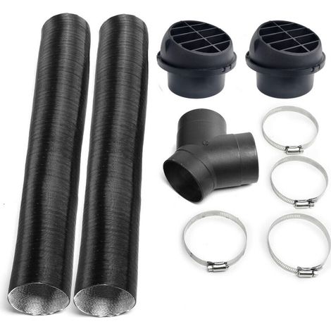 Accessoires de Chauffage Auxiliaire Diesel - Kit de Tuyaux en Y 75 mm pour Chauffage de Voiture, Sortie d'Air Chaud, Tuyau de Purge et Clips (1/5)