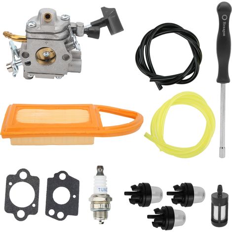 Kit carburateur, filtre à air, tube d'huile compatible avec souffleur à feuilles dorsal Stihl BR500, BR550 et BR600 (1/5)