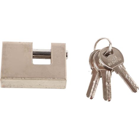 Lot de 2 cadenas horizontaux rectangulaires antivol, étanches et résistants au cisaillement, avec 6 clés pour porte et tiroir. (1/5)