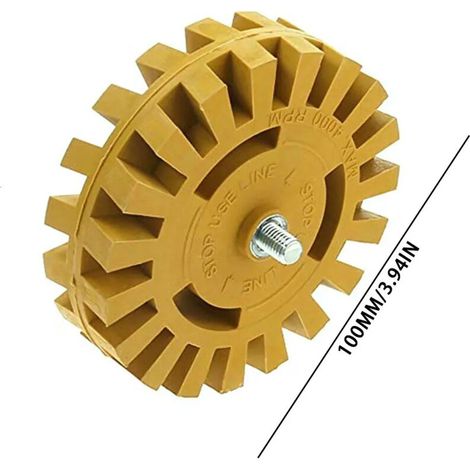 4 pouces Adaptateur de Perceuse Anti-Rayure, Gomme à Enlèvement Rapide, Roue en Caoutchouc Efficace (1/4)