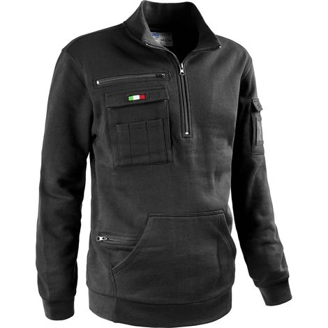 FELPA MEZZA ZIP TANK NERA