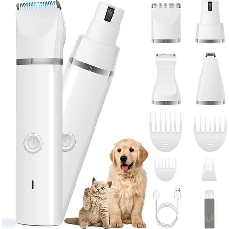 Hundepflege Set Leises und wiederaufladbares Fell und Krallenschneideset Für Hunde und Katzen Kabelloses Trimm System mit Krallenfeile