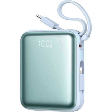 Batterie externe Joyroom JR-PBF27 22,5 W 10 000 mAh avec deux câbles intégrés - Bleue