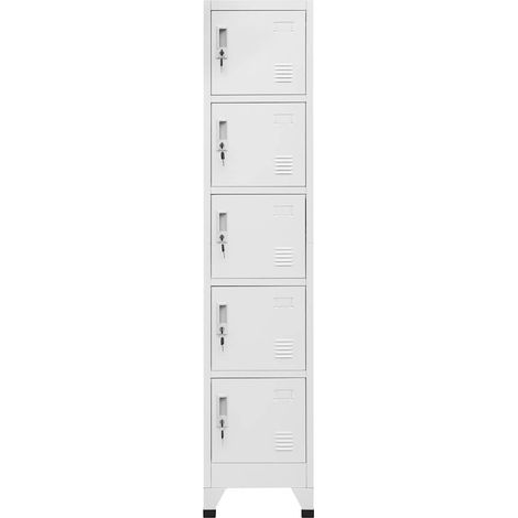 Armadietto con Serratura Grigio Chiaro 38x40x180 cm in Acciaio DAS196563 (1/5)