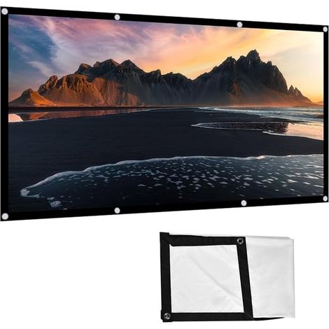 Projection Screen, Foldable Portable Projector Curtain Projection Screen 60 to 120 Inches 16:9 for Indoor Outdoor Cinema Home 120 Inches (1/5)