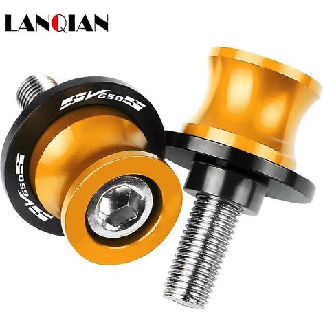 S'applique aux bobines de bras oscillant, aux glissières et aux vis de béquille de bras oscillant pour moto Suzuki SV650 S 1999-2009 2003 2004 2005 2006 2007 2008 (Or) (1/5)