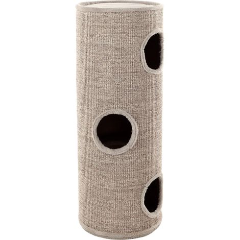 1 Arbre à Chat 3 Niveaux Sisal Robuste Plateau Moelleux Cachettes Confortables Intérieur Félin