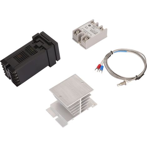 Thermostat numérique PID à réponse rapide (lot de 4) avec kit relais et dissipateur thermique pour thermocouple, 100-240 V CA, 40 A (1/5)