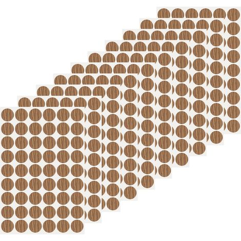 540 Pcs Cache-Trous Autocollants Dia. 21mm/0.8" Bois Rayé (1/5)