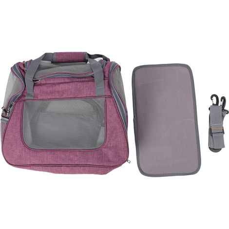 Sac de transport pour animaux de compagnie, en maille douce et respirante, imperméable, pliable, Portable, grande capacité, pour chats et chiens, Rose rouge (1/5)