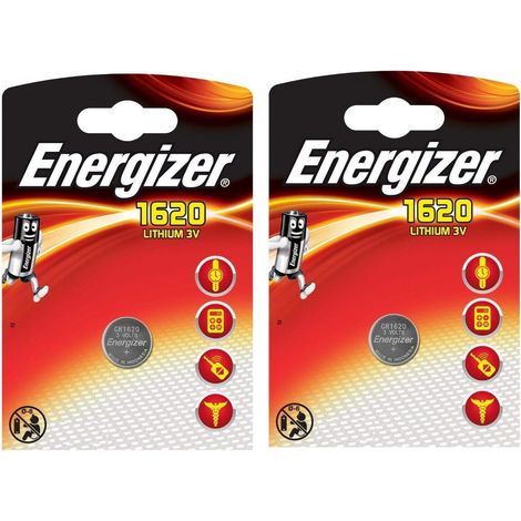 Energizer CR1620 Lot de 2 piles bouton lithium 3 V