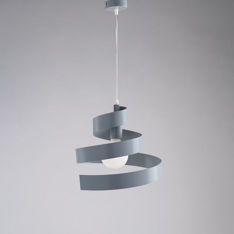 Lustre suspension en fer une lumière Gris 30x h23 cm