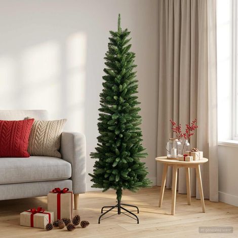 vidaXL Artificial Slim Christmas Tree 120 cm PE y PVC Verde (1/5)