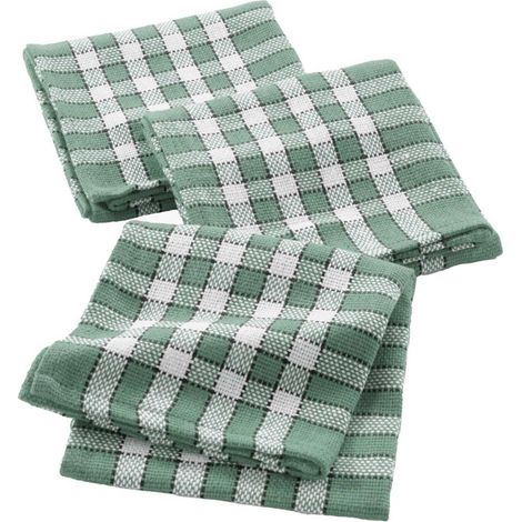 Lot de 3 Serviettes de Table "Traditio" 45x45cm Vert Cèdre