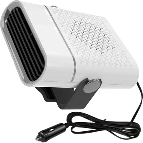 Chauffage de Voiture pour Camping-Car 12 V 150 W, Ventilateur Portable de Chauffage Rapide pour l'hiver, Prise Allume-Cigare, désembueur, Compatible avec Les véhicules 12 V CC, Blanc
