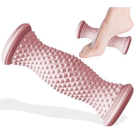 Rouleau Massage Pied pour la Voûte Plantaire - Acupression Réflexologie Masseur pieds Dur en Silicone pour la Fasciite Plantaire Récupération et Muscles Tendus Noeuds (Rose) (1/4)