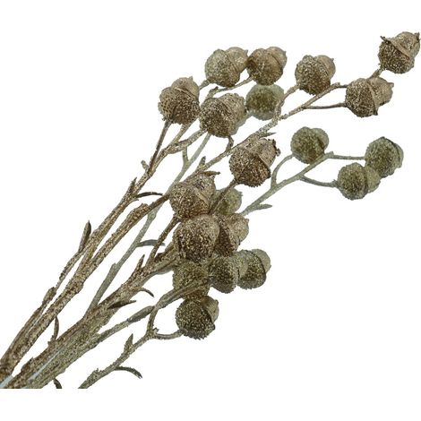 CREATIV home Eichelzweig Goldfarben beglittert 65 cm - Kunstblumen (1/2)