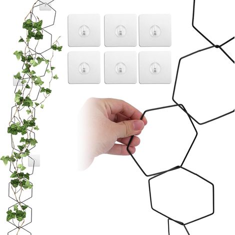 18pcs Chain Trellis for Climbing Plants, Vine Holder for Iron Plants Wall Trellis Garden Accessories for Indoor Outdoor with 6 Hooks for Monstera Pothos Ivy (1/5)