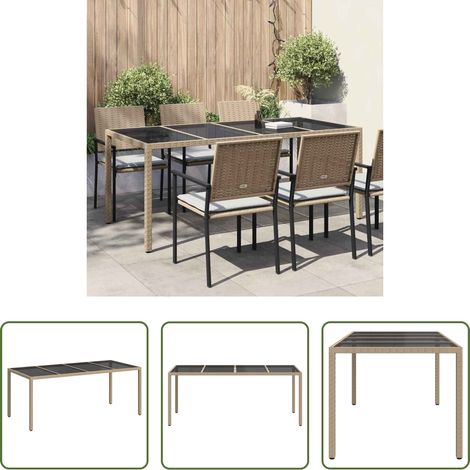 Poly-Rattan -  Gartentisch Beige 190 x 90 x 75 cm Poly-Rattan (1/5)