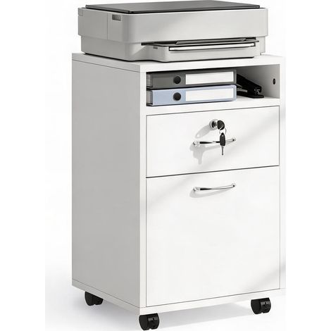Meuble de rangement de bureau blanco 40 x 35 x 60 cm (1/5)