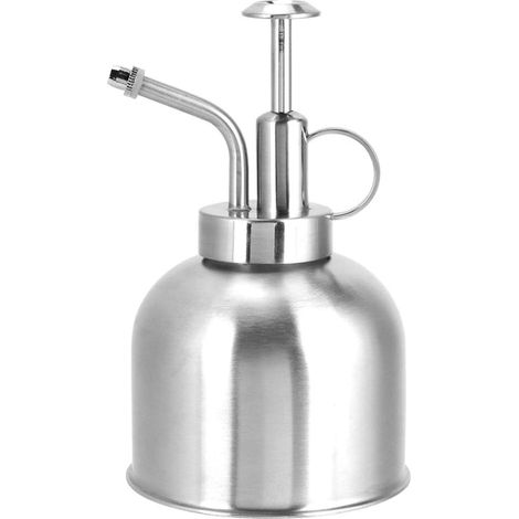 300ml Vaporisateur d'Arrosage pour Plantes, Arrosoir Vintage en Acier Inoxydable Métal avec Pompe Supérieure pour Arroser de Petites Plantes de la Maison, Bureau(Argent) (1/5)
