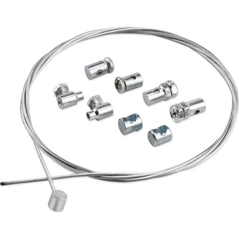 1,2M Ø1,5mm Câble d'Embrayage Universel en Acier Zingué, avec 2 Serre-Câbles Inclus, pour Moto, Tondeuse et Quad, Câble D'accélérateur Universel, pièces universelles pour Remplacement ou Réparation (1/5)