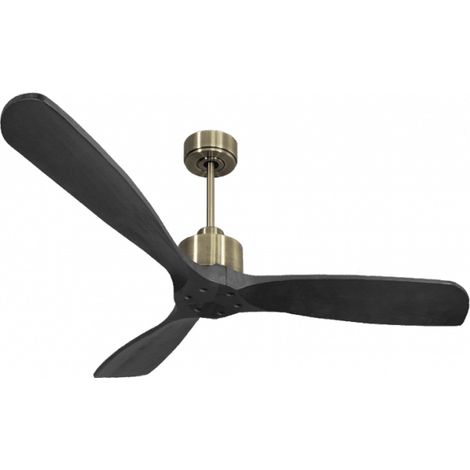 Modulo Slim de Klassfan - Ventilateur de plafond et destratificateur moteur DC laiton et bois noir 30 à 60 m²