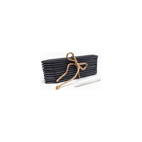 Étiquettes en Ardoise pour Jardin - Lot de 10 Étiquettes Réutilisables + Craie - Résistantes aux Intempéries - Étiquettes pour Plantes, Semis, Pots de Fleurs et Potager (Lot de 10, 15 x 2.5cm) (1/5)