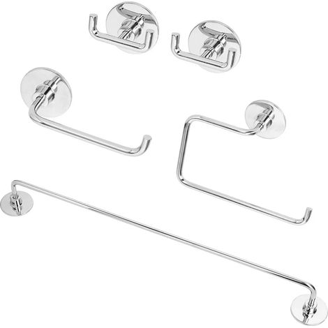 Set accessori a muro 5 pezzi in acciaio cromato e viti incluse Idea (1/5)