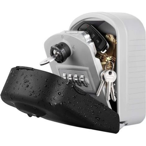 Secure Large Key Box with Code and Emergency Keys, Wall-Mounted Key Box with External Protective Cover for Factory, Car, Garages (1/5)