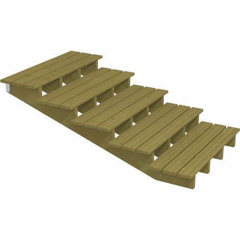 Plus Außentreppe Kiefer 5 Stufen 120 cm breit Schritttiefe 39 cm Außentreppe (1/3)