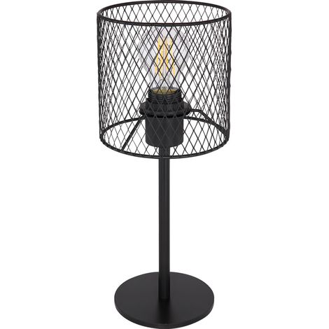 Lampada da tavolo da scrittura lampada a treccia lampada da lettura camera da letto soggiorno nera Globo 15395T1