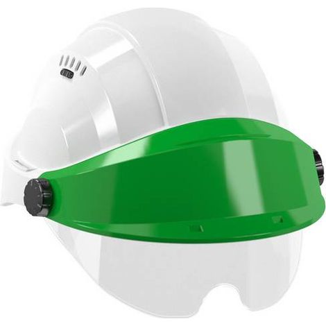 CASQUE 'ORIZON' BLANC VISIERE VERTE AVEC LUNETTE TALIAPLAST - 563713