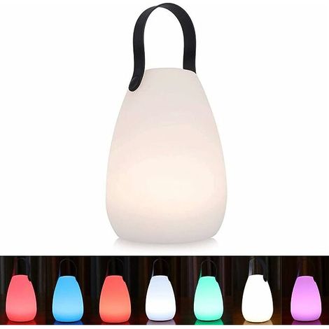 Lampe de Table Lampe de Chevet Portative, LED étanche Rechargeable sans Fil Multicolore Dimmable Lampe de Jardin Extérieure LED, Terrasse, Lanterne Intérieure (lisse) (1/5)