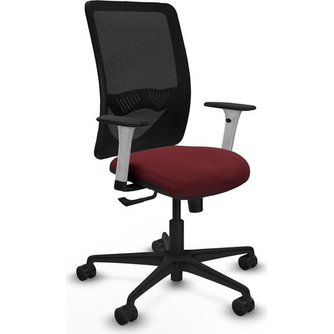 Silla de oficina piqueras y crespo Zulema cuero sintético granate (1/2)