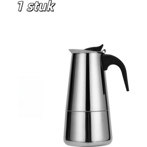Cafetière moka 450 ml en acier inoxydable – Machine à expresso pour cuisinière – Cafetière italienne adaptée au camping et à la maison – Argent (1/5)